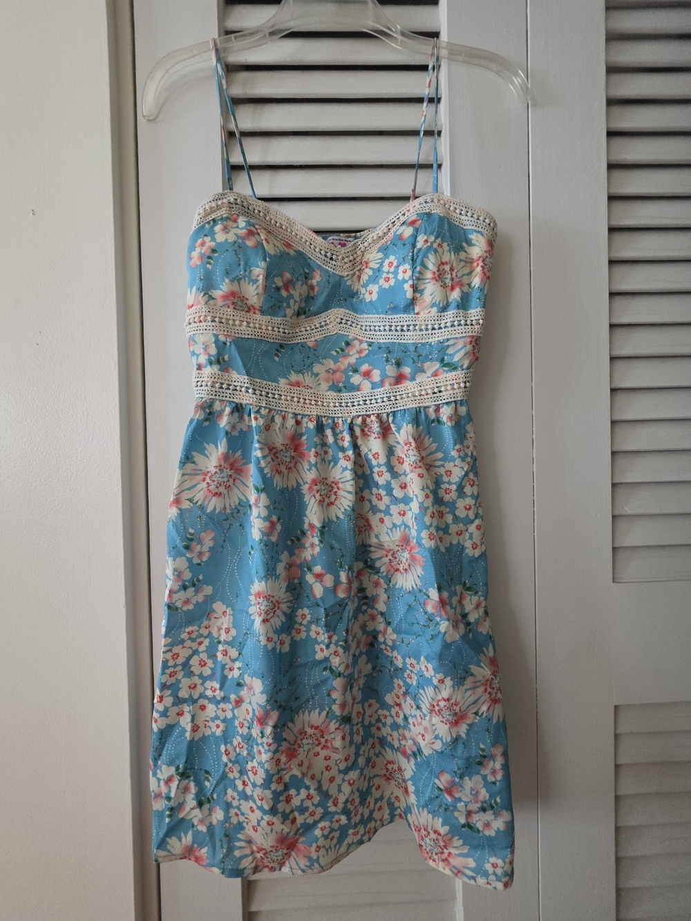 Trixxi Blue and Pink Floral Summer Dress